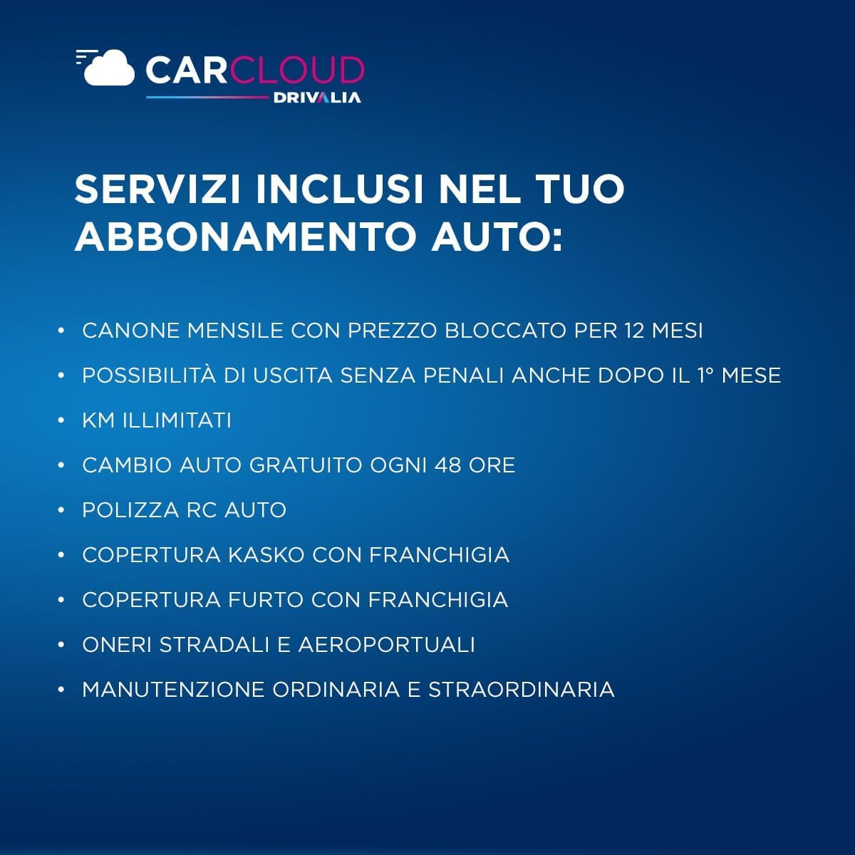 DRIVALIA Iscrizione noleggio in abbonamento CarCloud Electric Style Now
