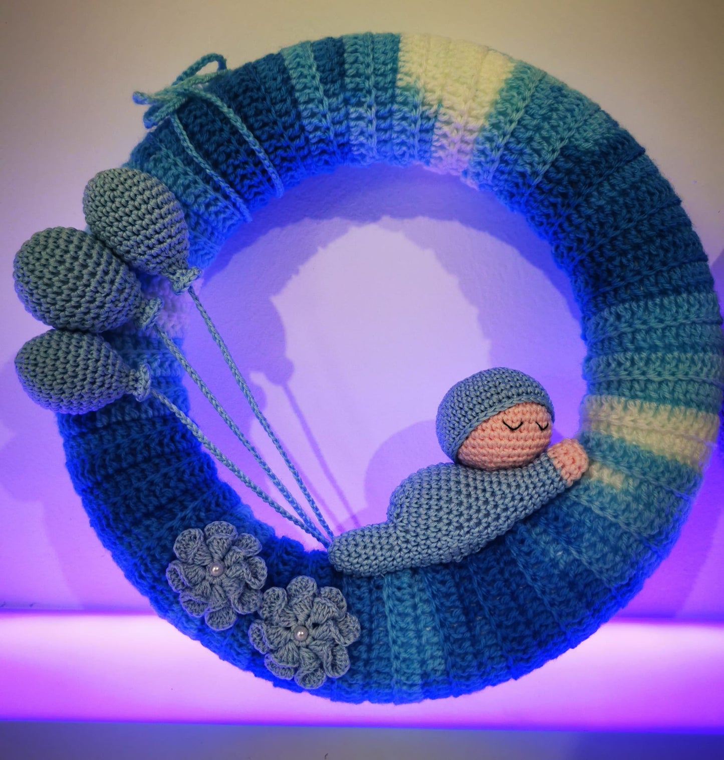 GHIRLANDA NASCITA ALL'UNCINETTO MISTO COTONE/ACRILICO