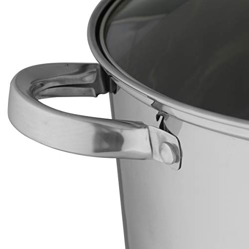Axentia 128014 Pentola Universale con Coperchio, 20 L, Acciaio Inox, Argento, 32 cm