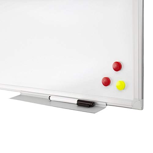 Lavagna Bianca Magnetica con Cornice in Alluminio 120x80cm Scrivibile e Cancellabile a Secco per Parete