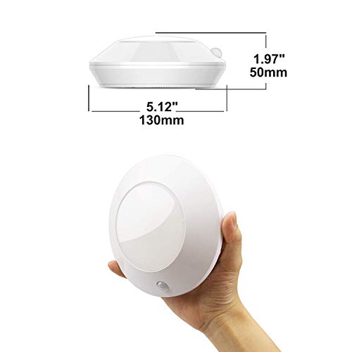 HONWELL Plafoniera Sensore di Movimento, LED a Batteria con Sensore di Movimento, 250 Lumen,Bianca Calda 3000K, Rilevatore di Movimento Lampada da Soffitto o Parete Per Armadio,Corridoio-Bianca - Eccomi OnLine