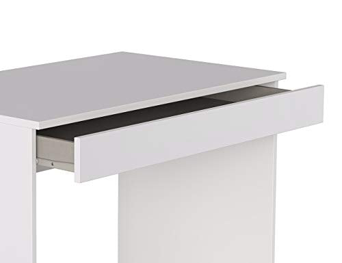 Scrivania con cassetto, Legno Composito, Bianco Opaco, 100x55,5x76 cm