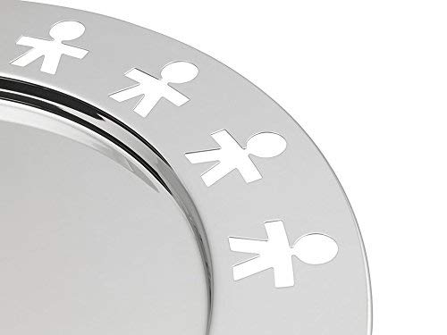 Alessi Girotondo AKKGT Vassoio Rotondo di Design in Acciaio Inox con Motivo Omini dei King-Kong - Eccomi OnLine