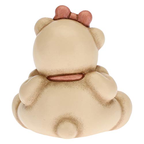 Teddy con Quadrifoglio Portafortuna Rosa - Bomboniera Bambina - Ceramica - 6 x 4,2 x 5,5h cm - THUN