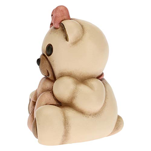 Teddy con Quadrifoglio Portafortuna Rosa - Bomboniera Bambina - Ceramica - 6 x 4,2 x 5,5h cm - THUN