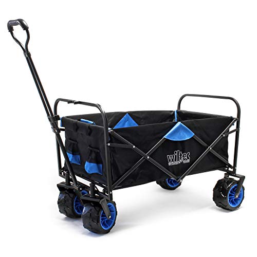 Carrello da spiaggia manuale pieghevole con ruote extra large Carretto da trasporto offroad