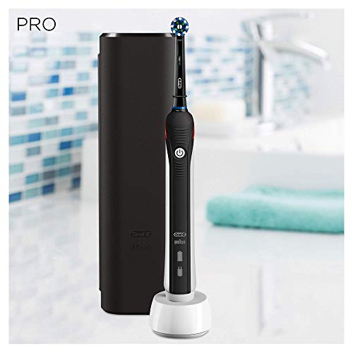 Oral-B Pro 2 2500 Spazzolino Elettrico Ricaricabile, contiene Spazzolino con Sensore di Pressione, Testina e Custodia da Viaggio