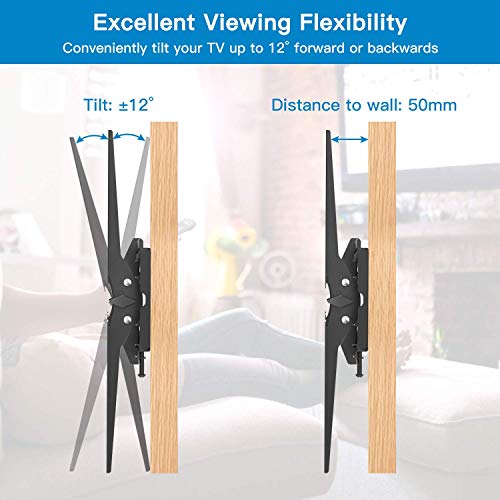Supporto TV Inclinabile - Staffa da Parete per TV da 26-55 Pollici, Max VESA 400x400, Staffa Ultra Resistente 60 kg