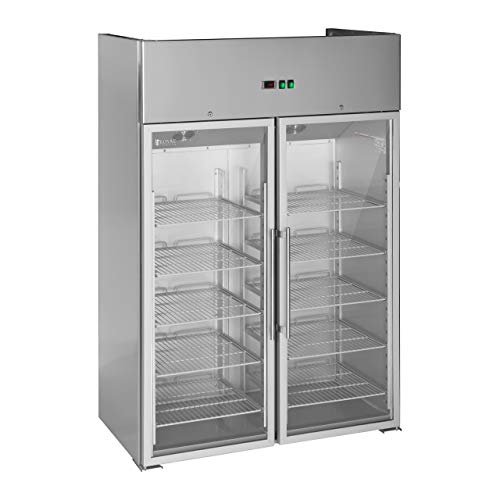 Vetrina Frigo Con Porta Di Vetro Frigorifero Professionale (984 L, 2-8 °C, R134A, 365 W, Acciaio Inox, Doppi Vetri, Argento, Serratura) Royal Catering RCLK-S1400