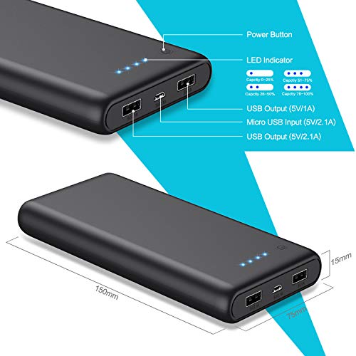 Power Bank 26800mAh, Carica Batteria Portatile per Cellulare, Tablet e dispositivi USB