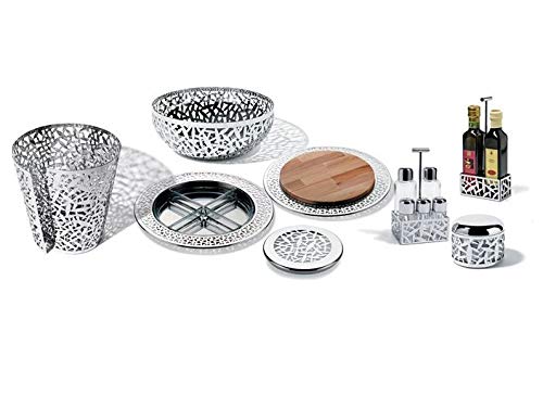 Alessi - MSA16 - CACTUS! Servizio per olio, aceto, sale, pepe e spezie in acciaio inossidabile 18/10 lucido e vetro. - Eccomi OnLine