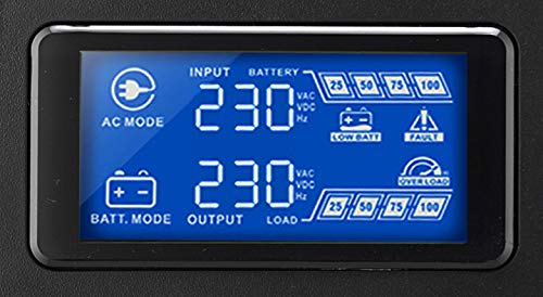 Nilox NXGCLISW3K2X9V2 Gruppo di Continuità UPS Sinewave, 3000 VA/2100 W, Display LCD