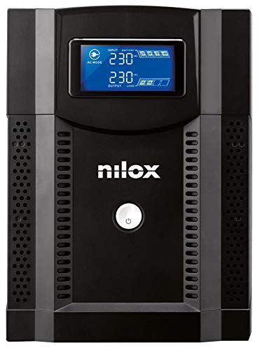 Nilox NXGCLISW3K2X9V2 Gruppo di Continuità UPS Sinewave, 3000 VA/2100 W, Display LCD