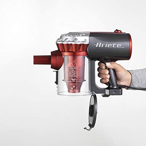 Ariete 2761 Handy Force Scopa Elettrica con filo 2 in 1 Aspirapolvere e Aspira Briciole, Filtro HEPA, Tecnologia ciclonica, Senza sacco, Spazzola tradizionale, Tubo telescopico, Rosso/Nero - Eccomi OnLine