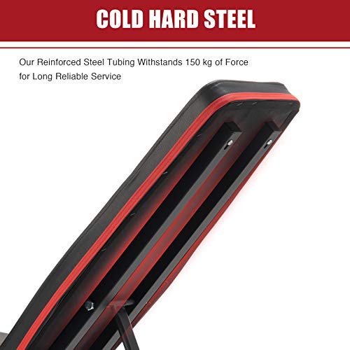 Panca Pesi Regolabile con Bande di Resistenza Multifunzione Attrezzatura da Allenamento per Addominali Panca Fitness per Casa Massimo 150 kg (Stile di Base)