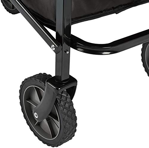 Carrello da giardino o per la spiaggia, pieghevole, per esterni, con borsa di custodia, nero
