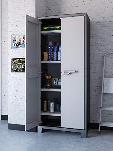 Armadio Alto Titan con Ripiani Regolabili, Grigio, 80 x 44 x 182 cm Keter