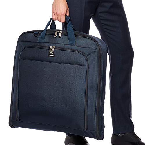 Borsa porta abiti Premium pieghevole a 3 sezioni, Blu marino, 1,32 m