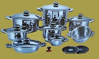 Batteria Di Pentole 18 pz Maxi Bavaria Platinum In Acciaio Inox 18/10