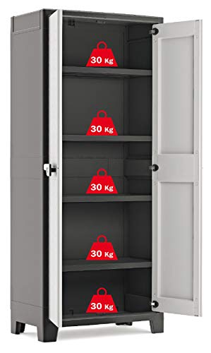 Armadio Alto Titan con Ripiani Regolabili, Grigio, 80 x 44 x 182 cm Keter