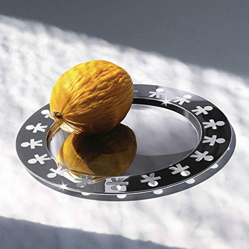 Alessi Girotondo AKKGT Vassoio Rotondo di Design in Acciaio Inox con Motivo Omini dei King-Kong - Eccomi OnLine