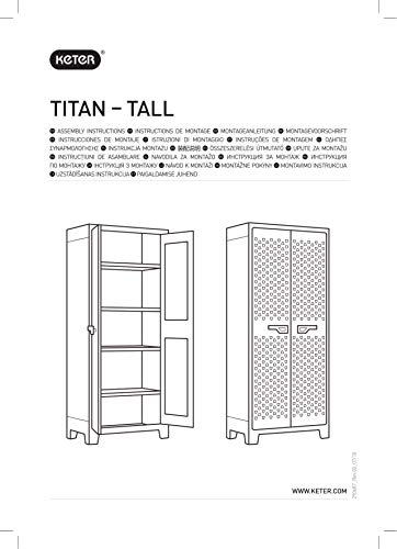 Armadio Alto Titan con Ripiani Regolabili, Grigio, 80 x 44 x 182 cm Keter