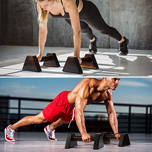 Supporto per Push-up in Legno, Attrezzo Fitness Antistress per Allenamento Muscolare Interno ed Esterno con Braccio a Forma di I