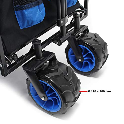Carrello da spiaggia manuale pieghevole con ruote extra large Carretto da trasporto offroad