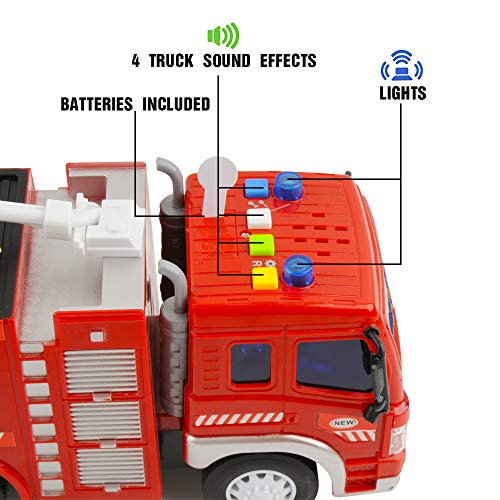 GizmoVine Giocattoli Ragazzi di 2 Anni, Camion dei Pompieri Giocattolo con Motore Antincendio a Frizione, Macchinine per Bambini e Ragazzi - Eccomi OnLine
