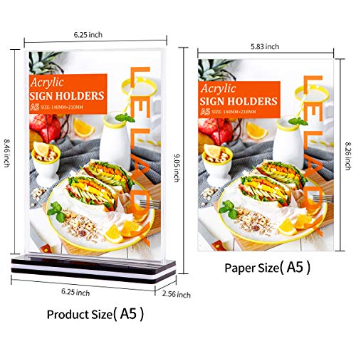 A5 Porta-avvisi da Tavolo/Espositore per Menù/Espositore. Confezione da 3 pezzi, Acrilico, Trasparente, T Forma
