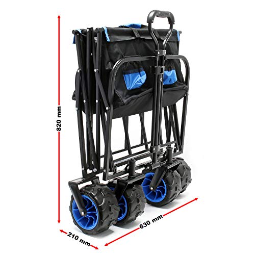 Carrello da spiaggia manuale pieghevole con ruote extra large Carretto da trasporto offroad