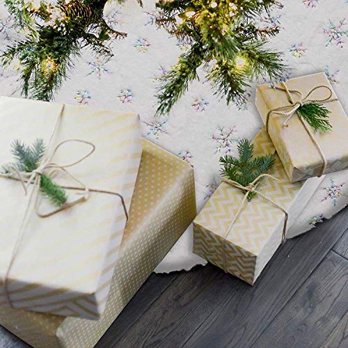 Bianco Gonne per Alberi di Natale Gonna Albero con Ricamo Fiocchi di Neve Natale Decorazioni Albero di Natale Vacanze Gonne Copertura della Base Albero Natale Festa Decorazioni (Argento, 78CM) - Eccomi OnLine