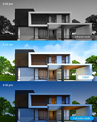 Telecamera WiFi da Esterno 1080p con Visione Notturna a Colori 30m, IP Camera con Intelligenza Artificiale, Rilevamento di Persone, Funziona con Alexa