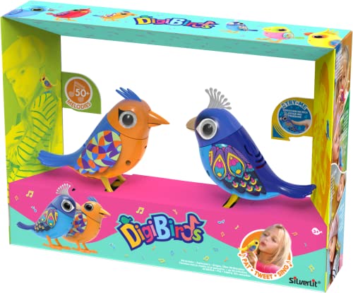 Rocco Giocattoli Digibirds - Uccellini Canterini Interattivi, Multicolore