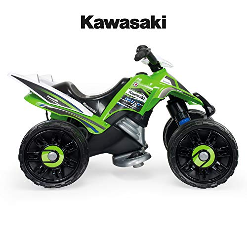 Kawasaki Quad ATV 12V concesso in licenza con retromarcia e freno elettrico consigliato per bambini +2 anni