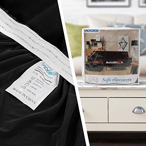 TAOCOCO Copridivano con Penisola Elasticizzato Chaise Longue Sofa Cover Componibile in Poliestere a Forma di L (Nero, 3 Posti+3 Posti) - Eccomi OnLine