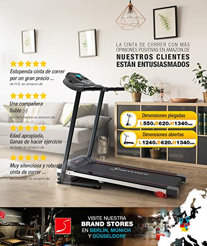 Sportstech F10 Tapis Roulant Modello 2020 - Marca di qualitΓ Tedesca + Eventi Video e App multiutente - Nuovo terminale - |1PS, 10 km/h| Allenamento da casa con 13 programmi, inclinabile + Pieghevole
