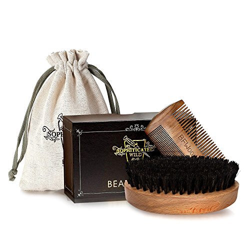Set di Spazzola Barba con setole di cinghiale e Pettine - Stile militare - Eccomi OnLine