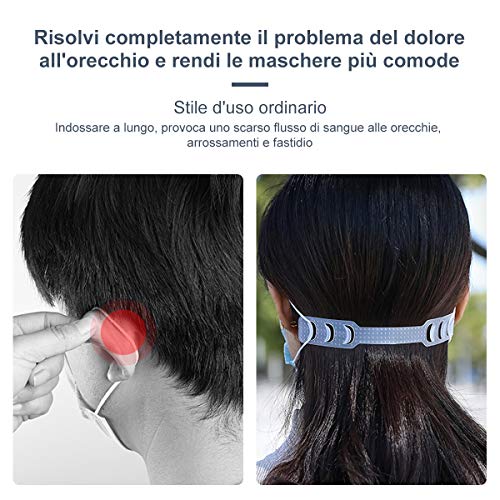 Ganci per Mascherine, 2 Ganci per Mascherine di Ogni Colore, 5 Colori (10 ganci)