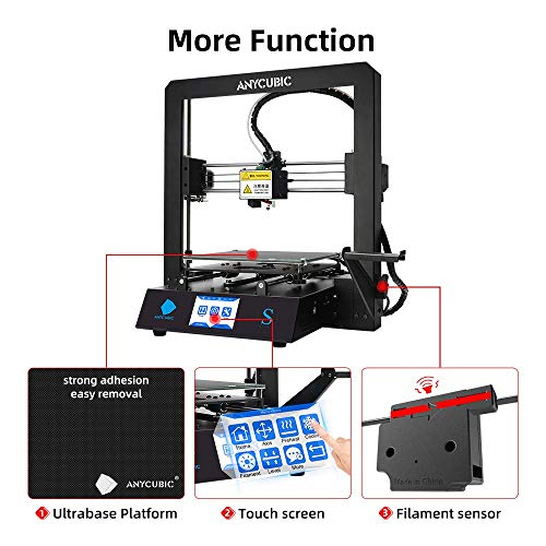 ANYCUBIC Mega S, Stampante 3d Professionali Piastra di costruzione riscaldata UltraBase + Estrusore Kit, dimensioni di stampa 210 x 210 x 205mm - Eccomi OnLine