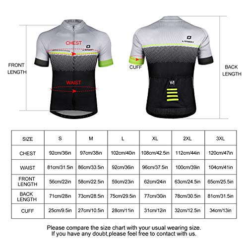Maglietta Ciclismo Manica Corta Maglia MTB Traspirante Asciugatura Veloce Abbigliamento per Multi-Sport da Uomo (Grigio,M)