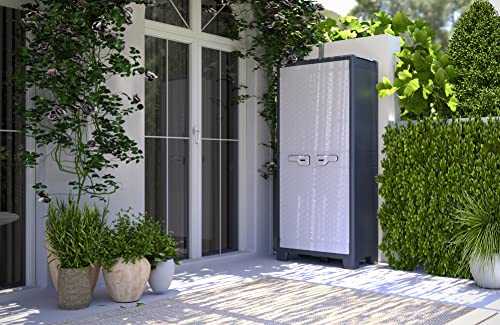 Armadio Alto Titan con Ripiani Regolabili, Grigio, 80 x 44 x 182 cm Keter