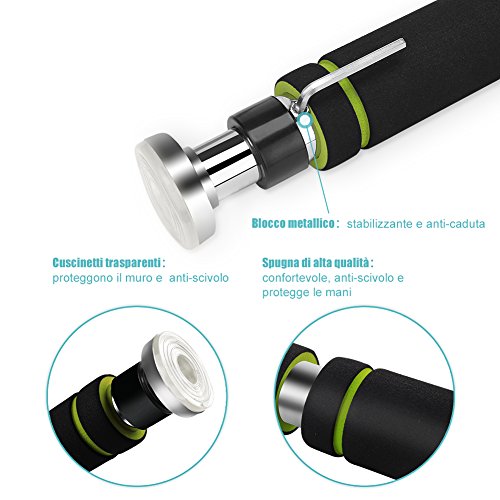 Barra per Trazioni da Porta 63-95cm Regolabile, Carico 100-200kg cm in Acciaio per Allenare la Muscolatura