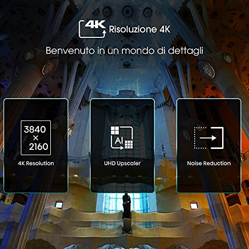 Hisense 50" UHD 4K 2022 50A6FG, Smart TV VIDAA 5.0, HDR Dolby Vision, Controlli vocali Alexa / Google Assistant