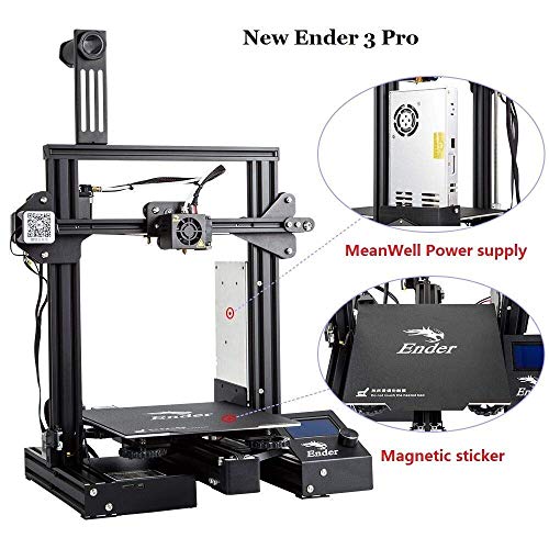 Stampante 3D Creality Ender 3 Pro Nuova versione, con superficie di costruzione magnetica e dispositivo di alimentazione certificato UL, Resume Print 220 × 220 × 250mm Kit di montaggio rapido - Eccomi OnLine