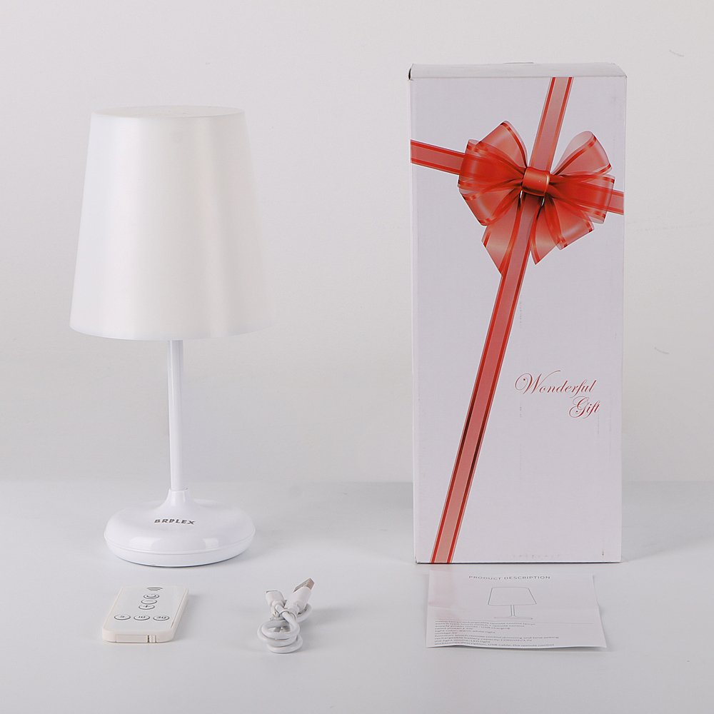Brilex Lampada da Tavolo Lampada da Comodino con 3 Modalità di Illuminazione 1.5W, Controllo Touch e Telecomando, Intelligente Del Timer, Luce Morbida per Bambini, Infermieristica, Camera da Letto - Eccomi OnLine