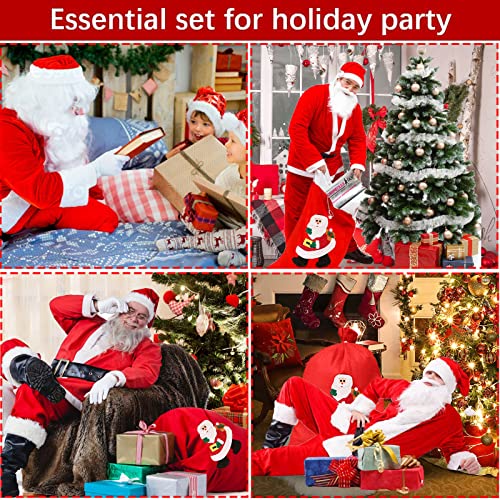Costume Completo Babbo Natale per Uomo, 7 pezzi Resistente e Comodo da Indossare