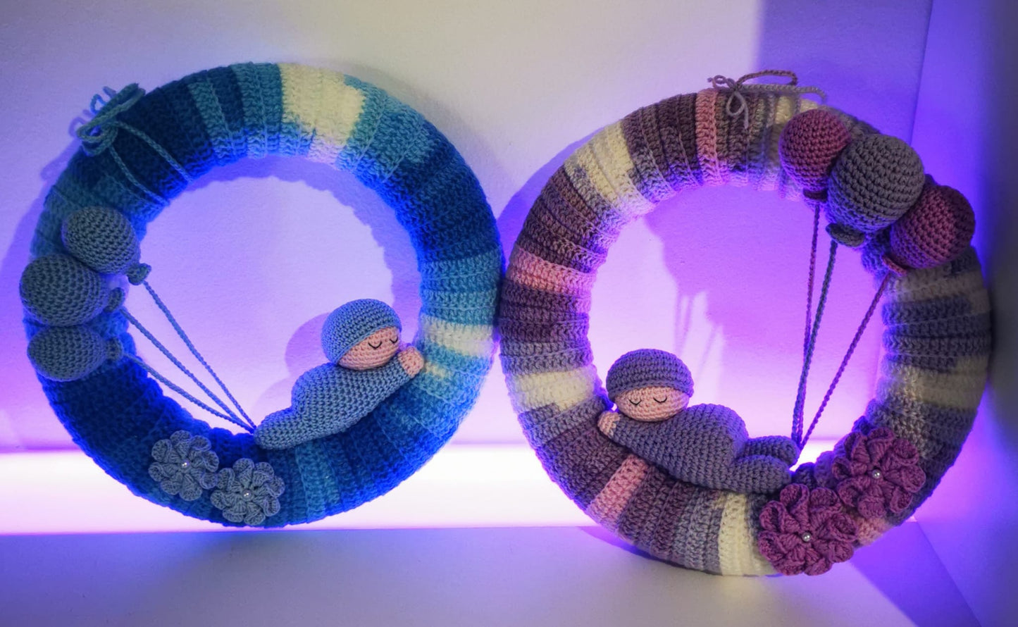 GHIRLANDA NASCITA ALL'UNCINETTO MISTO COTONE/ACRILICO