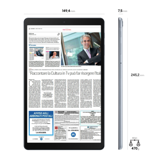 TABLET SAMSUNG GALAXY TAB A SM-T510 10.1" 32GB WI-FI SILVER ITALIA - Eccomi OnLine