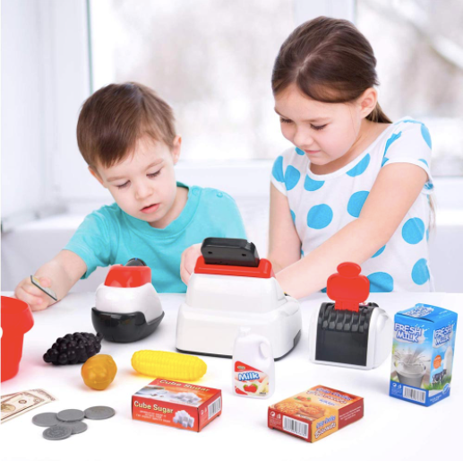 Registratore di Cassa Giocattolo Bambini Luci e Suoni con Scanner e Accessori - Eccomi OnLine